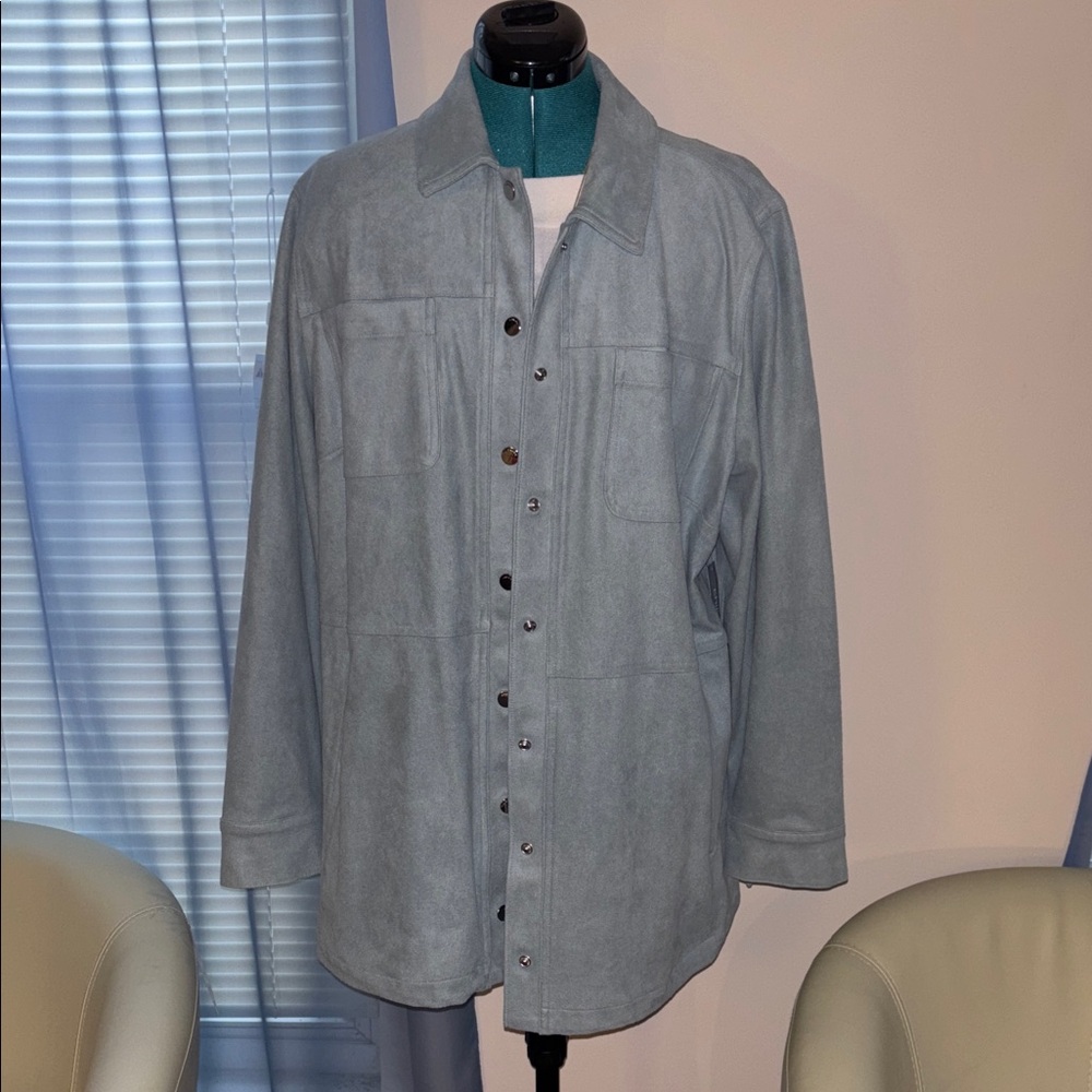 Chico's Light Gray Shirt Jacket